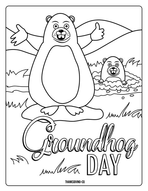 Free Printable Groundhog Day Coloring Pages